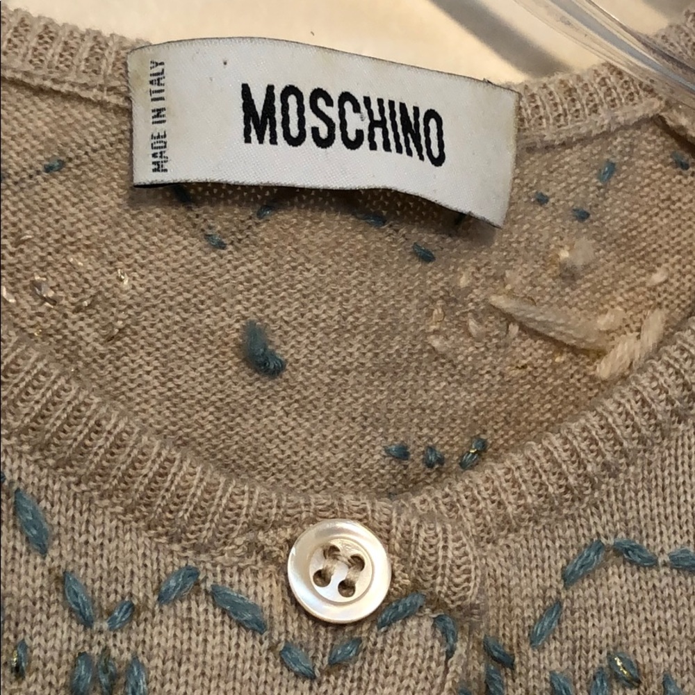 Moschino cardigan crop tan teal size S